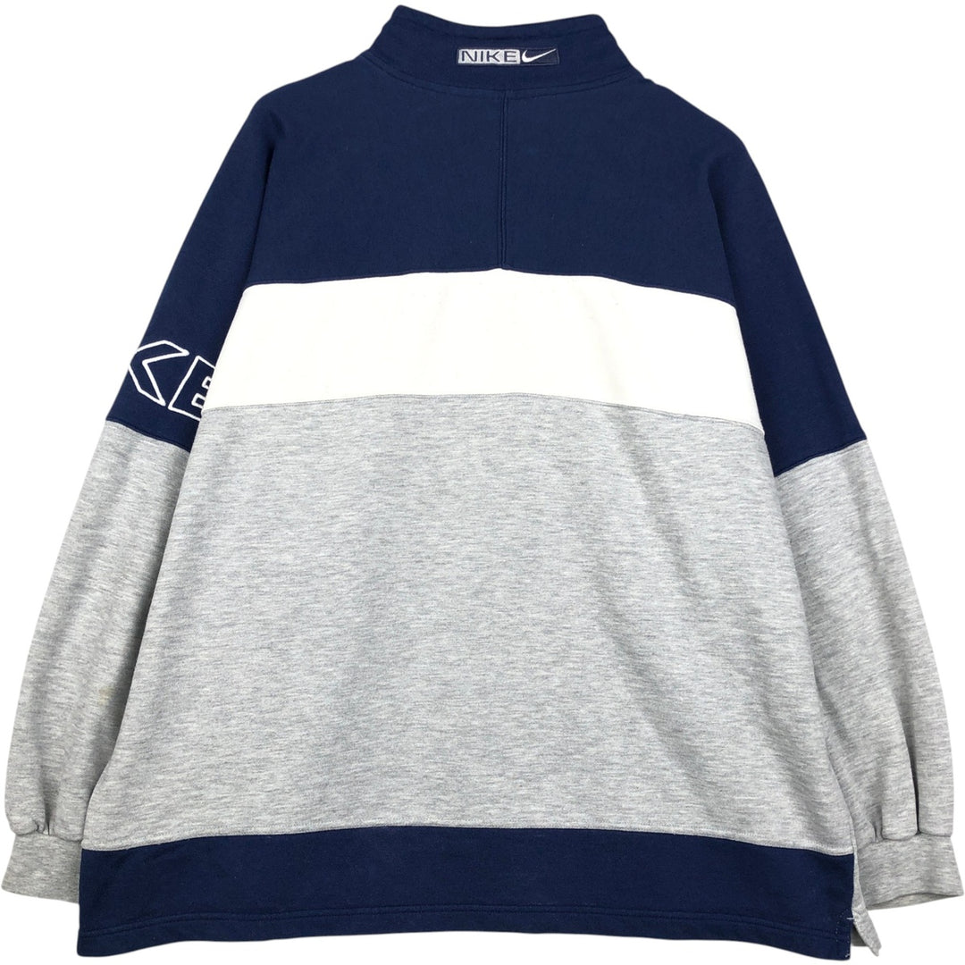 90s-00'S Nike Half-Zip Sweatshirt, Men's Size XL (Equivalent), Vintage cotton gray type Vintage Second Hand