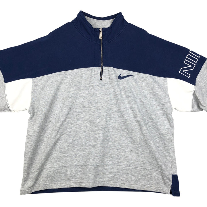 90s-00'S Nike Half-Zip Sweatshirt, Men's Size XL (Equivalent), Vintage cotton gray type Vintage Second Hand