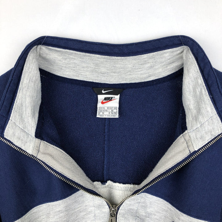 90s-00'S Nike Half-Zip Sweatshirt, Men's Size XL (Equivalent), Vintage cotton gray type Vintage Second Hand