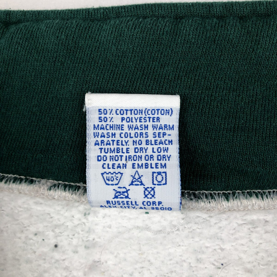 90'S Russell Two-Tone Half-Zip Sweatshirt, Made in USA, Men's XL (approx.), Vintage cotton gray type Vintage Second Hand