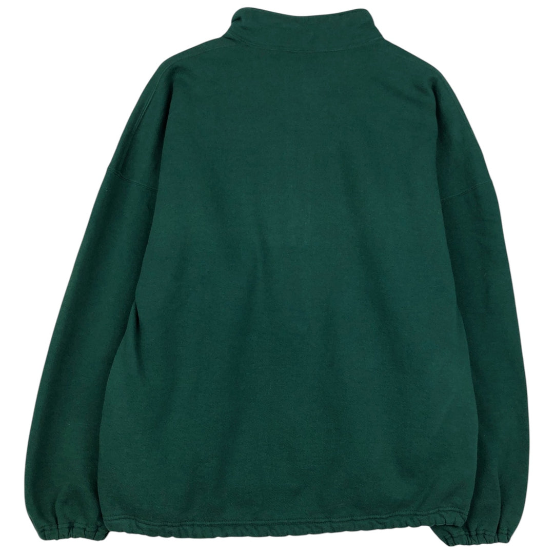 90'S Russell Half-Zip Sweatshirt, Made in USA, Men's XL, Vintage cotton green type Vintage Second Hand