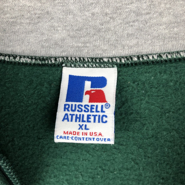 90'S Russell Half-Zip Sweatshirt, Made in USA, Men's XL, Vintage cotton green type Vintage Second Hand