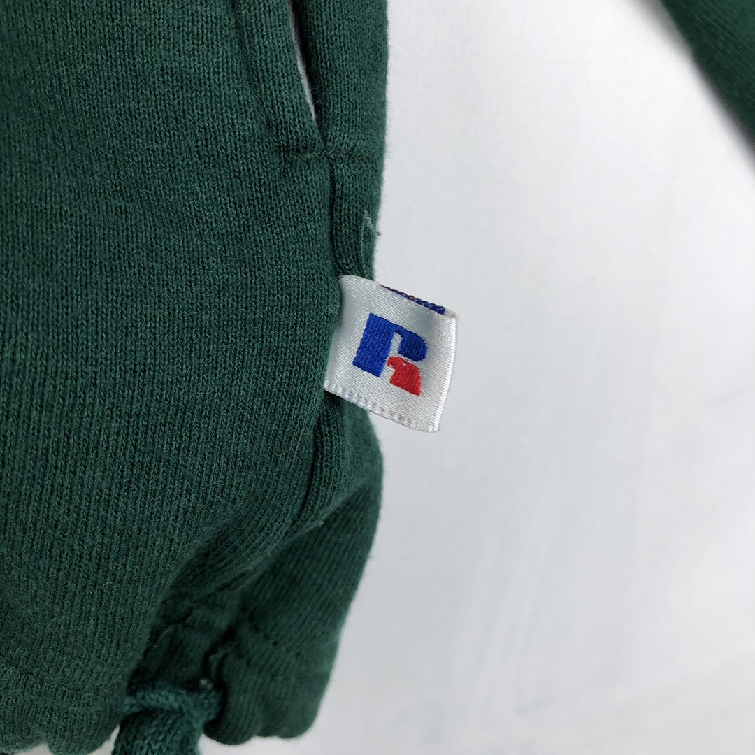 90'S Russell Half-Zip Sweatshirt, Made in USA, Men's XL, Vintage cotton green type Vintage Second Hand