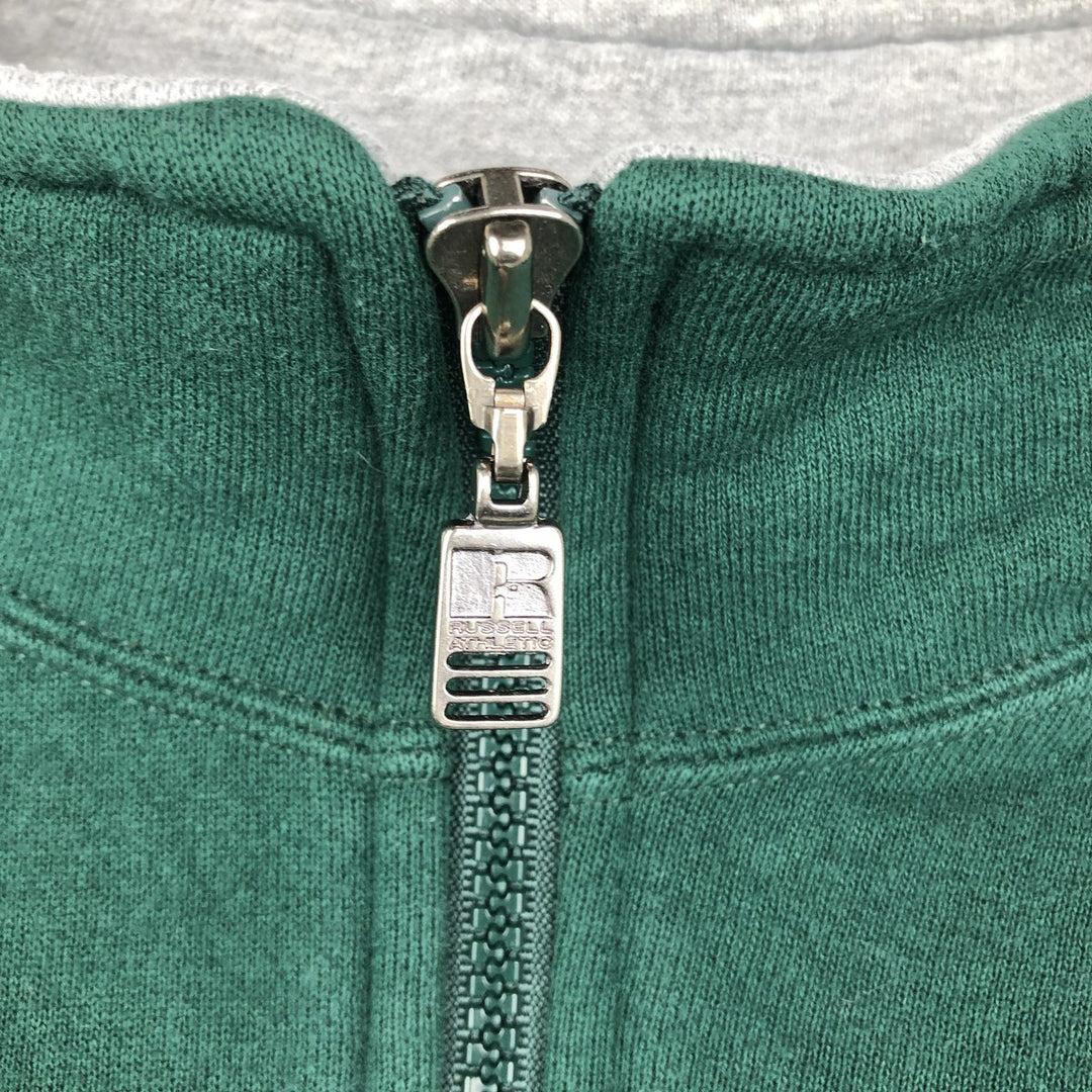 90'S Russell Half-Zip Sweatshirt, Made in USA, Men's XL, Vintage cotton green type Vintage Second Hand