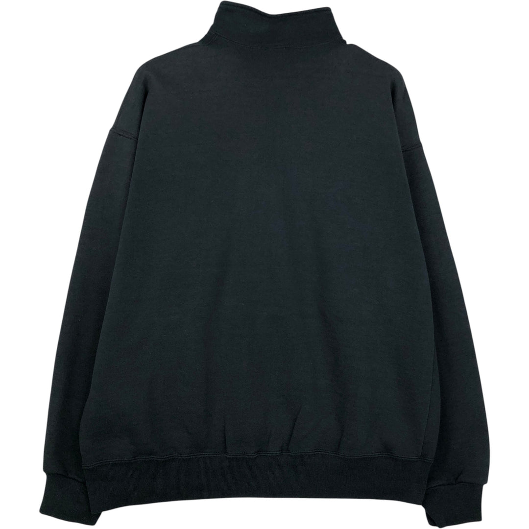 90'S Russell Half-Zip Sweatshirt, Made in USA, Men's XL, Vintage cotton black type Vintage Second Hand