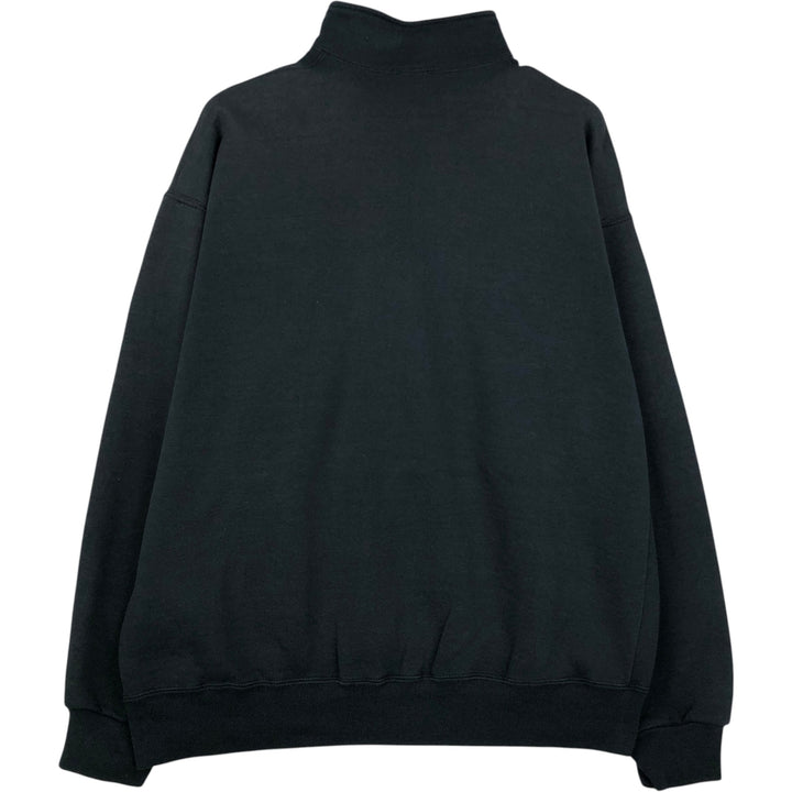 90'S Russell Half-Zip Sweatshirt, Made in USA, Men's XL, Vintage cotton black type Vintage Second Hand