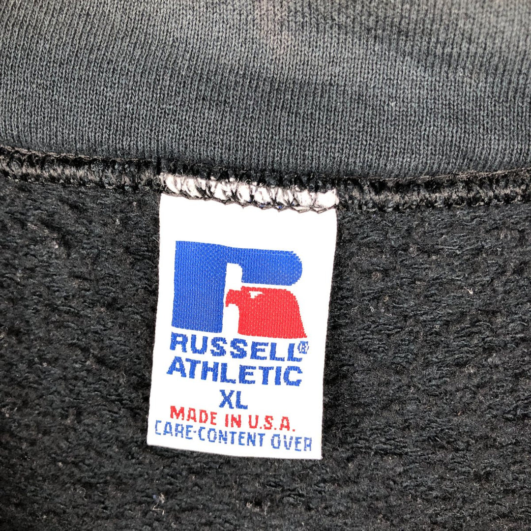 90'S Russell Half-Zip Sweatshirt, Made in USA, Men's XL, Vintage cotton black type Vintage Second Hand