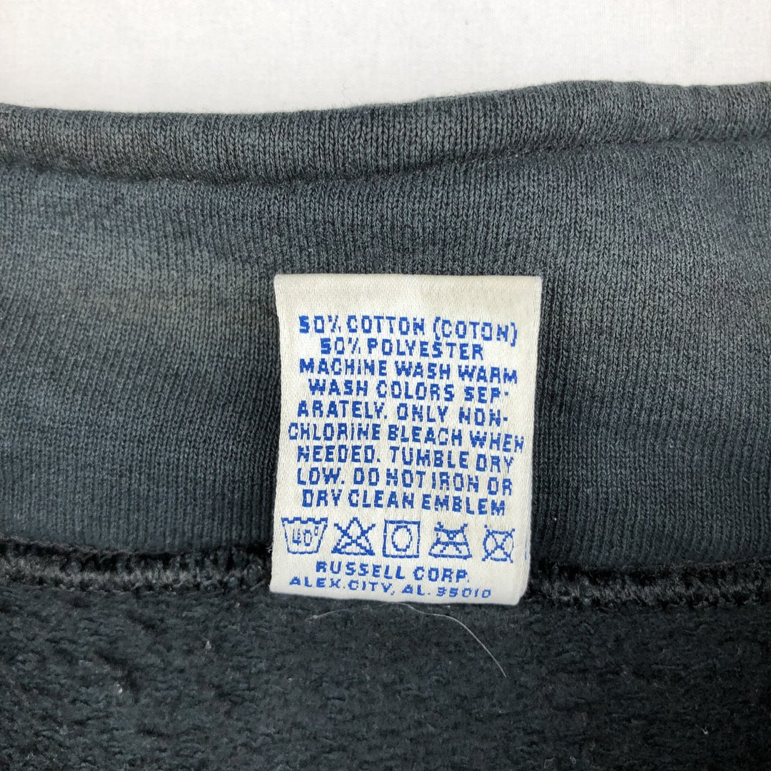 90'S Russell Half-Zip Sweatshirt, Made in USA, Men's XL, Vintage cotton black type Vintage Second Hand