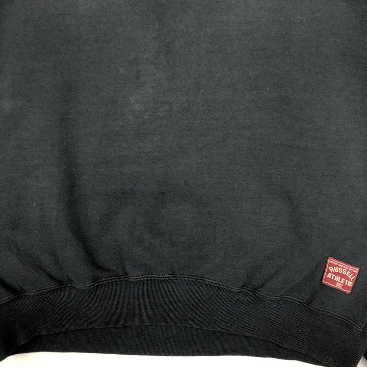 90'S Russell Half-Zip Sweatshirt, Made in USA, Men's XL, Vintage cotton black type Vintage Second Hand