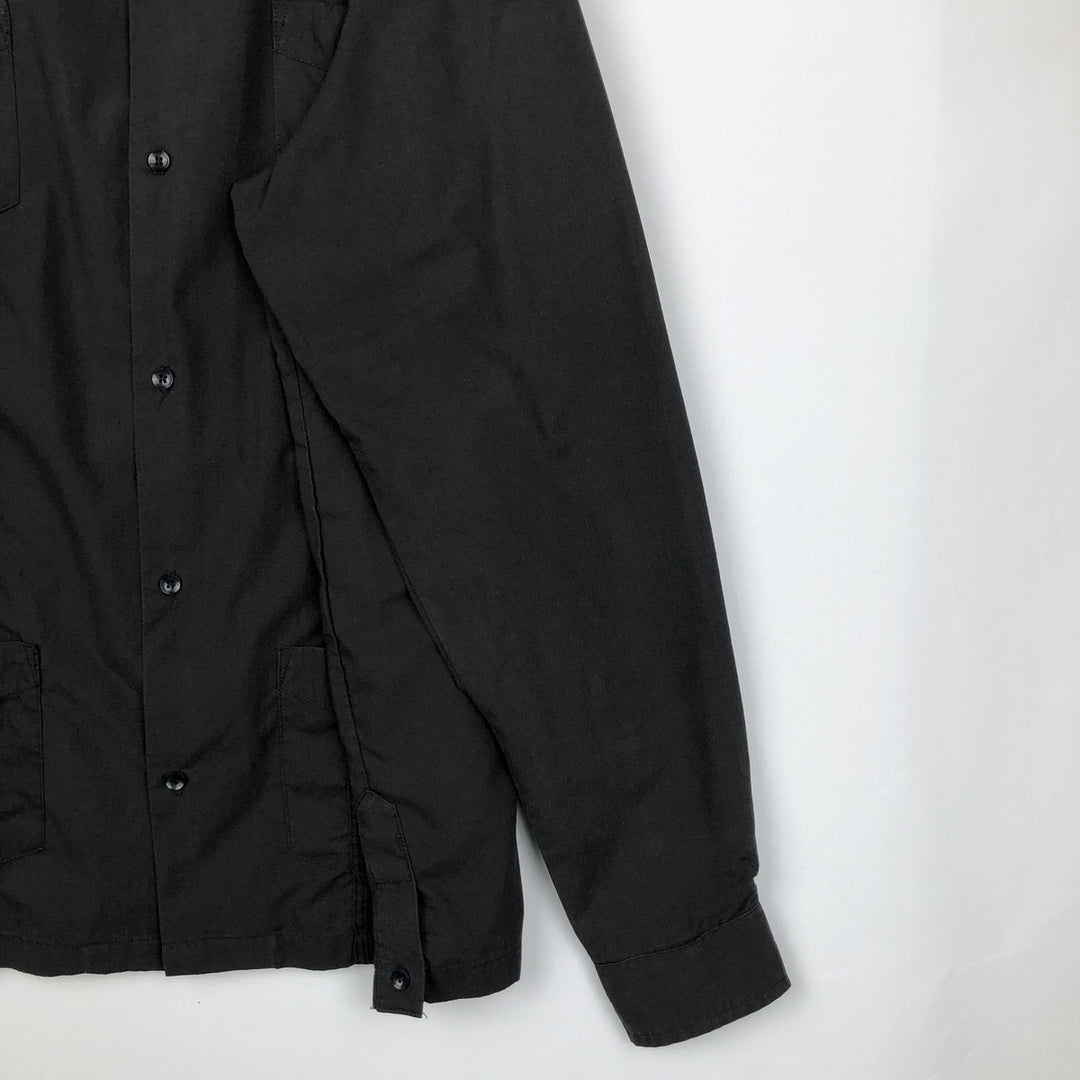 Maximos Open Collar Long Sleeve Mexican Shirt Cuban Shirt Box Shirt Men's XL Equivalent polyester black type Vintage Second Hand