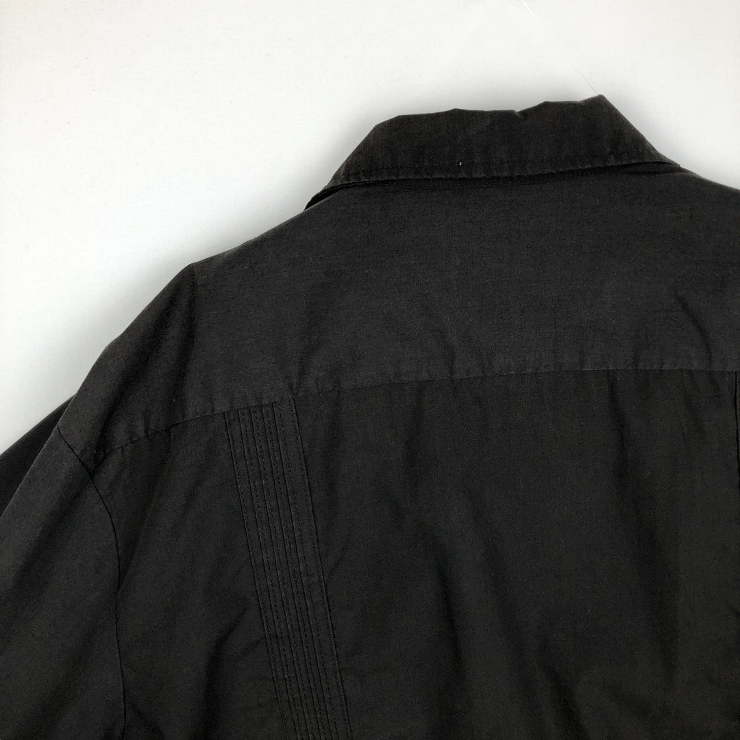 Maximos Open Collar Long Sleeve Mexican Shirt Cuban Shirt Box Shirt Men's XL Equivalent polyester black type Vintage Second Hand