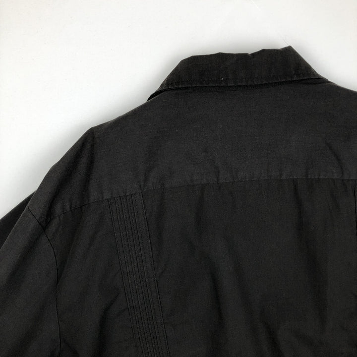 Maximos Open Collar Long Sleeve Mexican Shirt Cuban Shirt Box Shirt Men's XL Equivalent polyester black type Vintage Second Hand