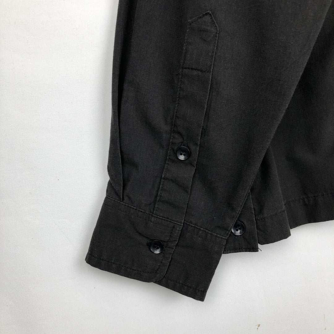 Maximos Open Collar Long Sleeve Mexican Shirt Cuban Shirt Box Shirt Men's XL Equivalent polyester black type Vintage Second Hand