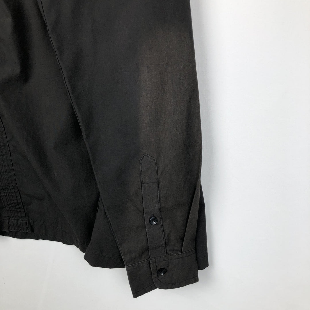 Maximos Open Collar Long Sleeve Mexican Shirt Cuban Shirt Box Shirt Men's XL Equivalent polyester black type Vintage Second Hand