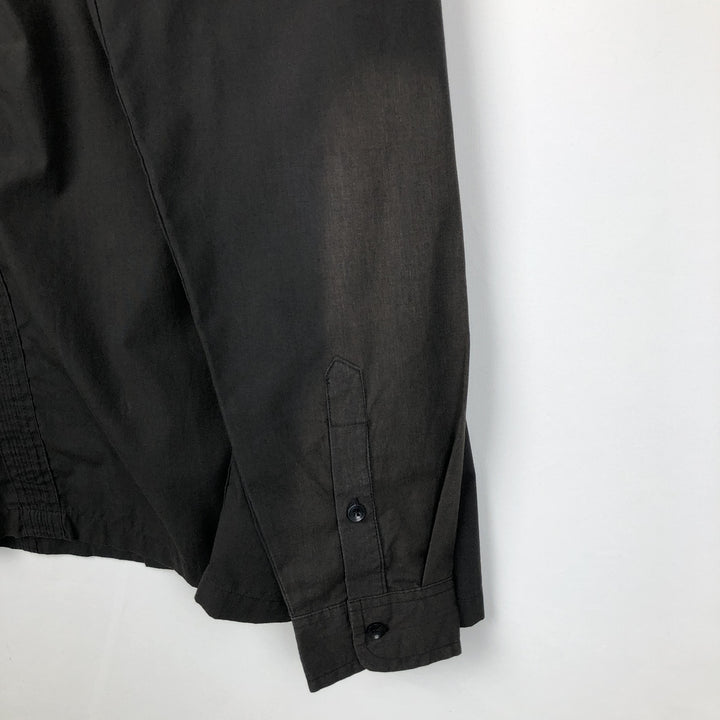 Maximos Open Collar Long Sleeve Mexican Shirt Cuban Shirt Box Shirt Men's XL Equivalent polyester black type Vintage Second Hand