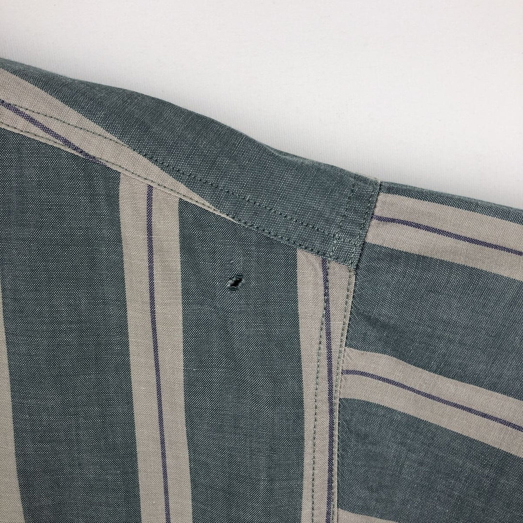 80s-90'S Eddie Bauer Black Tag Short-Sleeve Button-Down Striped Shirt, Men's XL (approx.) Vintage cotton blue type Vintage Second Hand