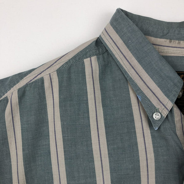 80s-90'S Eddie Bauer Black Tag Short-Sleeve Button-Down Striped Shirt, Men's XL (approx.) Vintage cotton blue type Vintage Second Hand