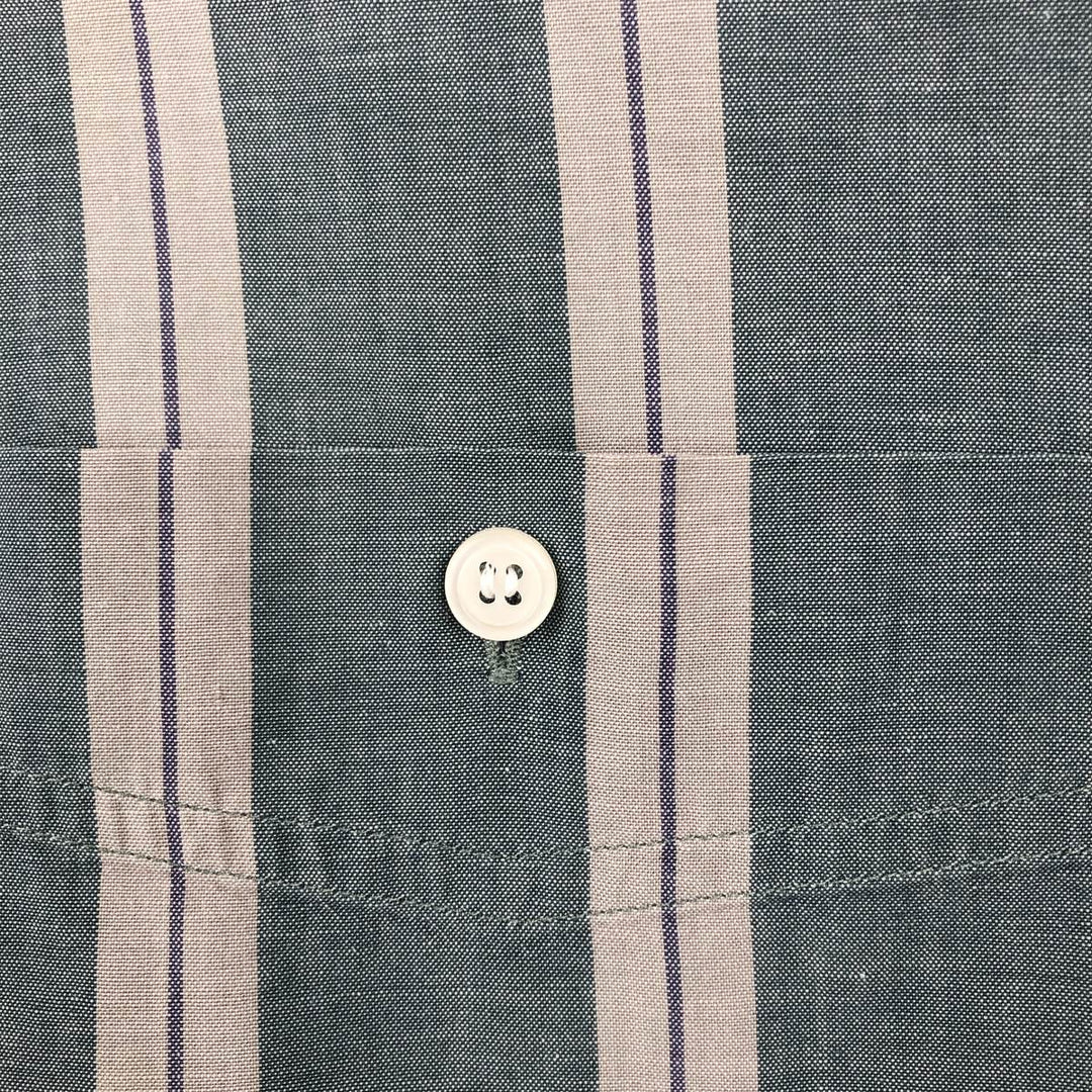 80s-90'S Eddie Bauer Black Tag Short-Sleeve Button-Down Striped Shirt, Men's XL (approx.) Vintage cotton blue type Vintage Second Hand