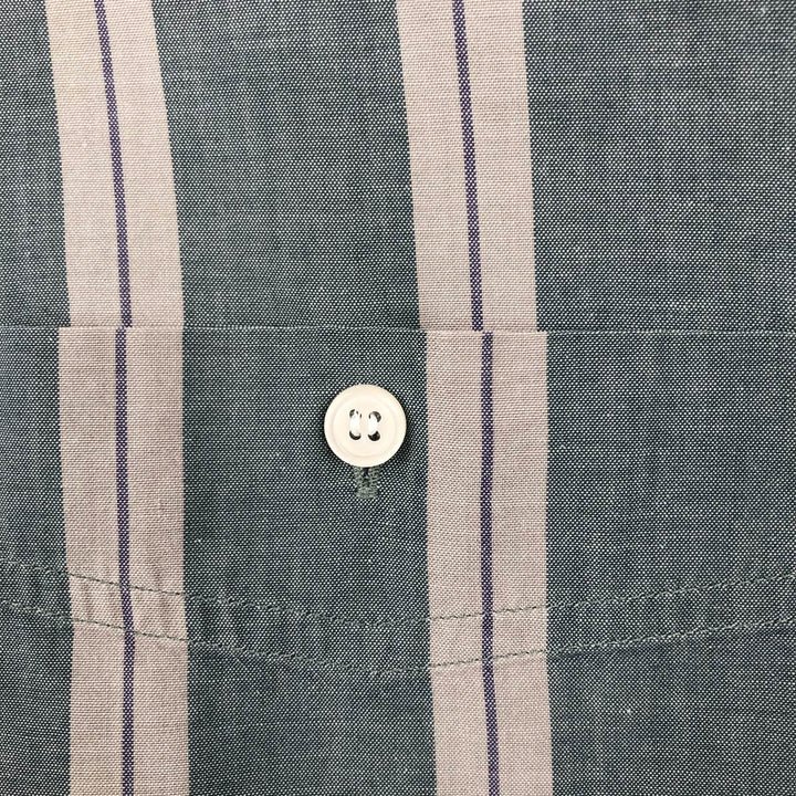 80s-90'S Eddie Bauer Black Tag Short-Sleeve Button-Down Striped Shirt, Men's XL (approx.) Vintage cotton blue type Vintage Second Hand