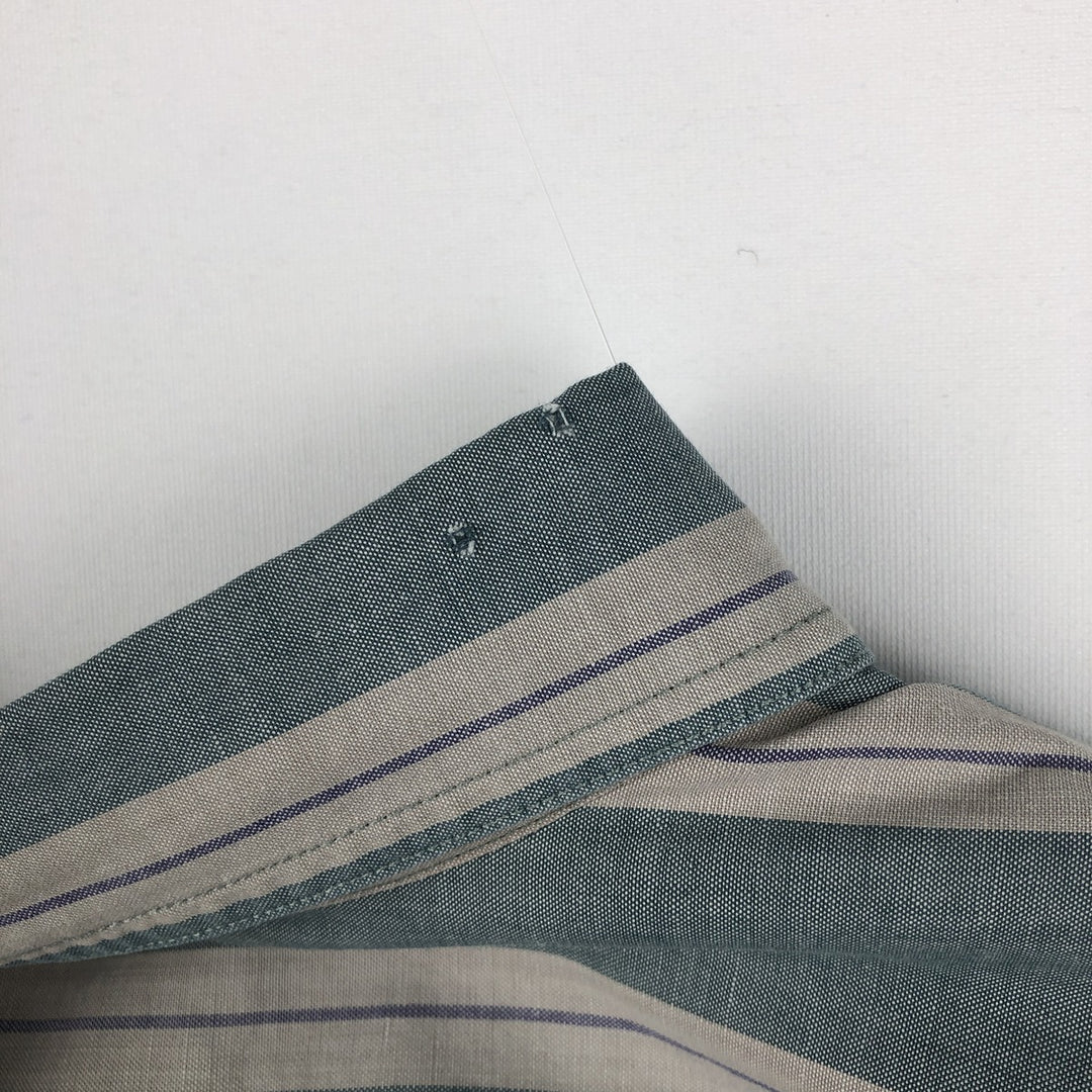 80s-90'S Eddie Bauer Black Tag Short-Sleeve Button-Down Striped Shirt, Men's XL (approx.) Vintage cotton blue type Vintage Second Hand