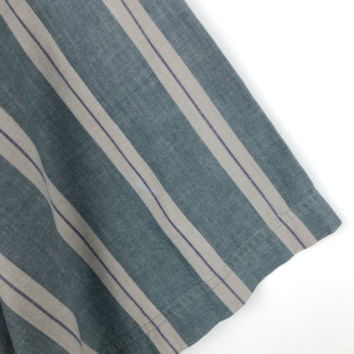 80s-90'S Eddie Bauer Black Tag Short-Sleeve Button-Down Striped Shirt, Men's XL (approx.) Vintage cotton blue type Vintage Second Hand