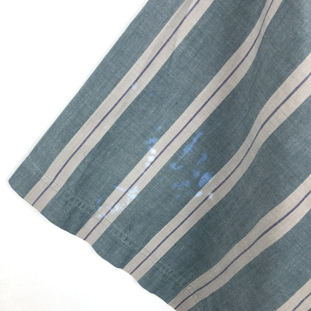 80s-90'S Eddie Bauer Black Tag Short-Sleeve Button-Down Striped Shirt, Men's XL (approx.) Vintage cotton blue type Vintage Second Hand