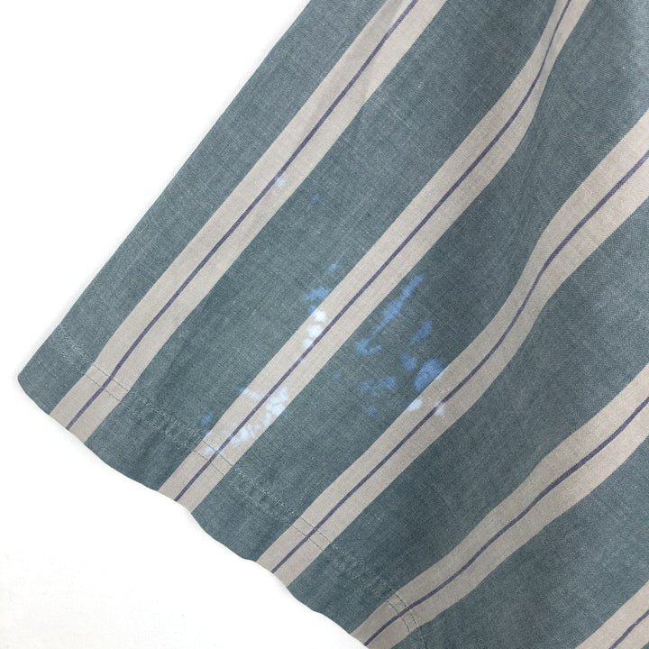 80s-90'S Eddie Bauer Black Tag Short-Sleeve Button-Down Striped Shirt, Men's XL (approx.) Vintage cotton blue type Vintage Second Hand