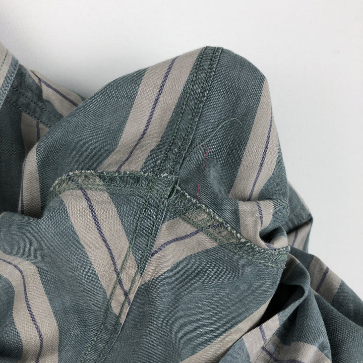80s-90'S Eddie Bauer Black Tag Short-Sleeve Button-Down Striped Shirt, Men's XL (approx.) Vintage cotton blue type Vintage Second Hand