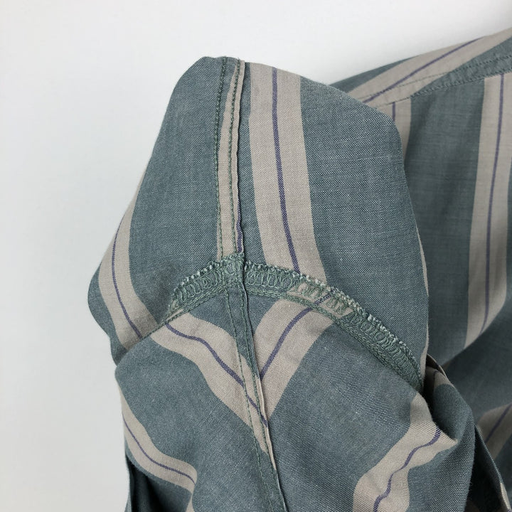 80s-90'S Eddie Bauer Black Tag Short-Sleeve Button-Down Striped Shirt, Men's XL (approx.) Vintage cotton blue type Vintage Second Hand