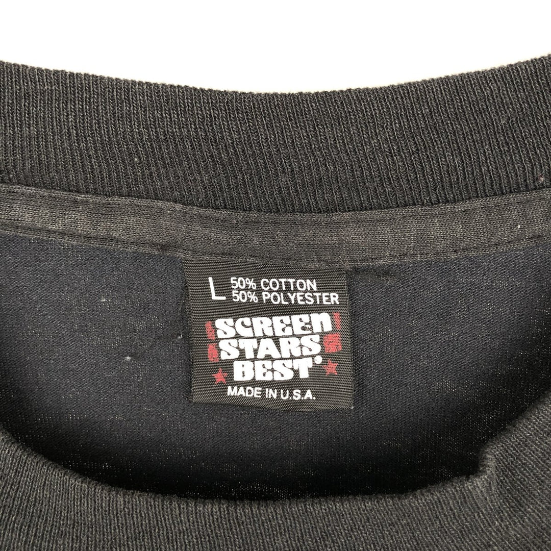 90'S Screen Stars Best Printed T-shirt Made in USA Men's L Vintage cotton black type Vintage Second Hand
