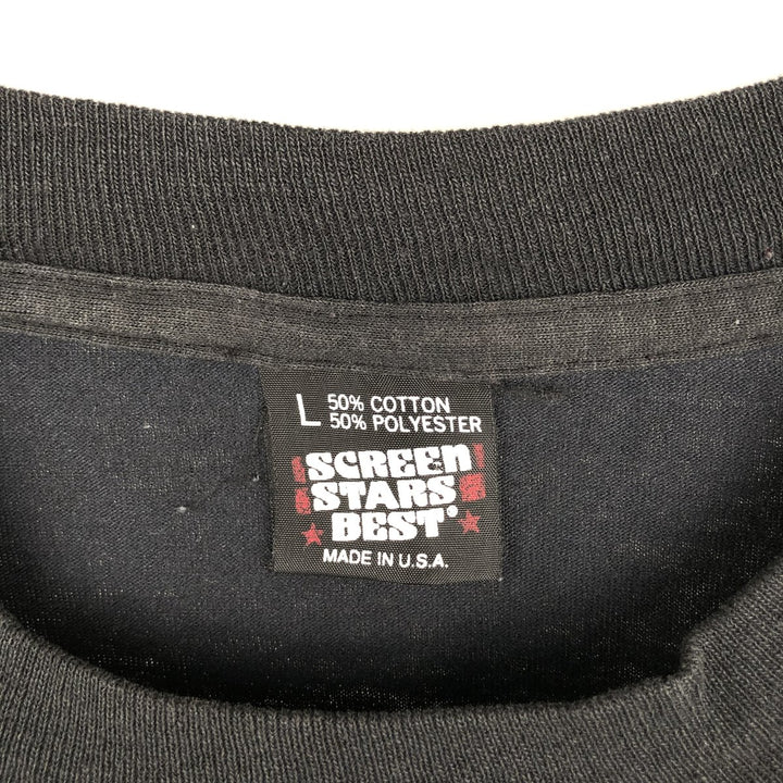 90'S Screen Stars Best Printed T-shirt Made in USA Men's L Vintage cotton black type Vintage Second Hand