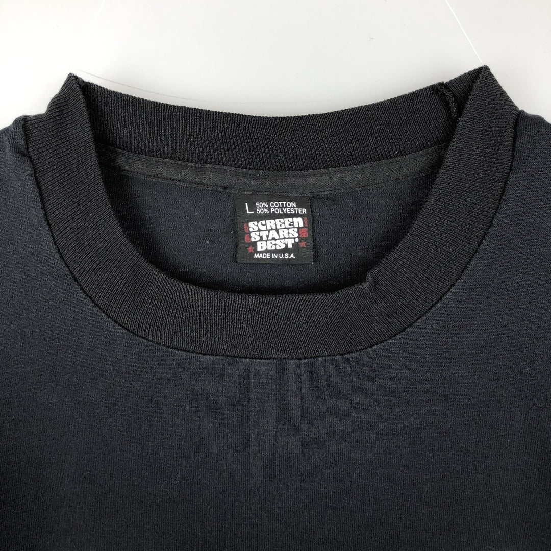 90'S Screen Stars Best Printed T-shirt Made in USA Men's L Vintage cotton black type Vintage Second Hand