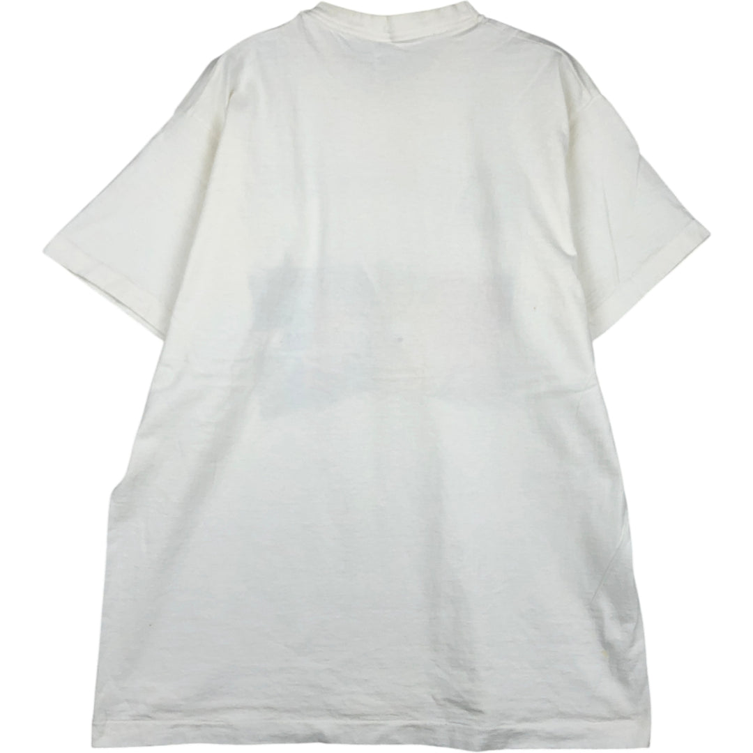 90'S Fruit of the Loom printed T-shirt, made in the USA, men's XL size, vintage cotton white type Vintage Second Hand