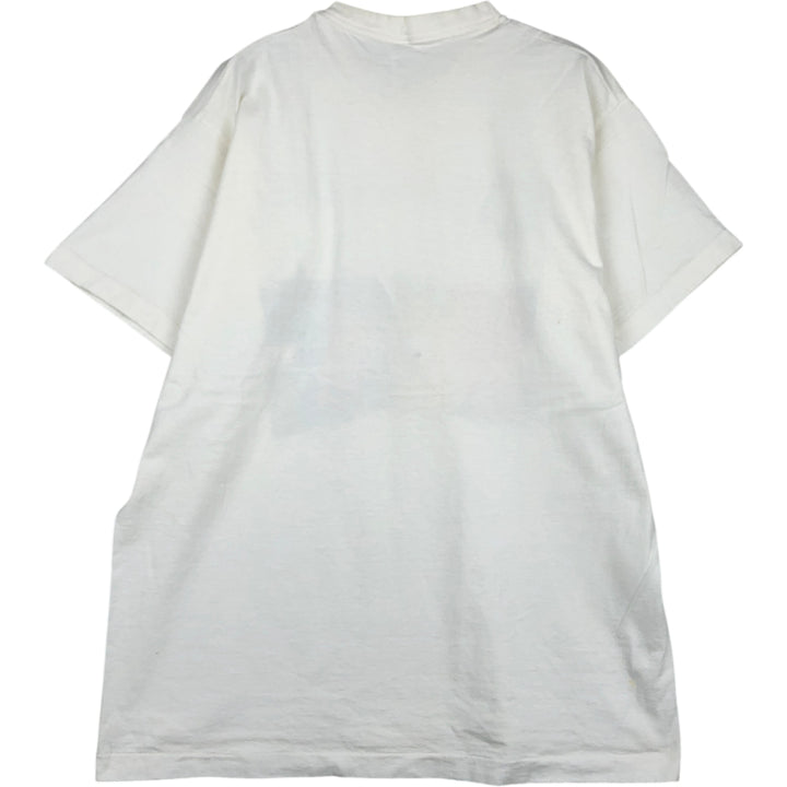 90'S Fruit of the Loom printed T-shirt, made in the USA, men's XL size, vintage cotton white type Vintage Second Hand