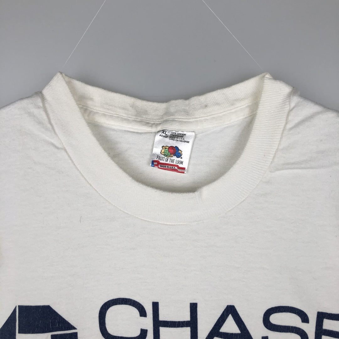 90'S Fruit of the Loom printed T-shirt, made in the USA, men's XL size, vintage cotton white type Vintage Second Hand