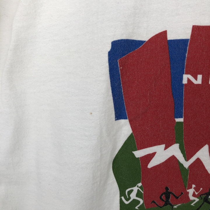 90'S Fruit of the Loom printed T-shirt, made in the USA, men's XL size, vintage cotton white type Vintage Second Hand