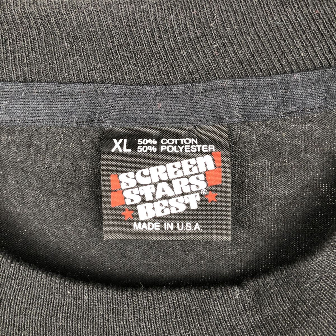 90'S Screen Stars Best Printed T-Shirt, Made in USA, Men's XL, Vintage cotton black type Vintage Second Hand