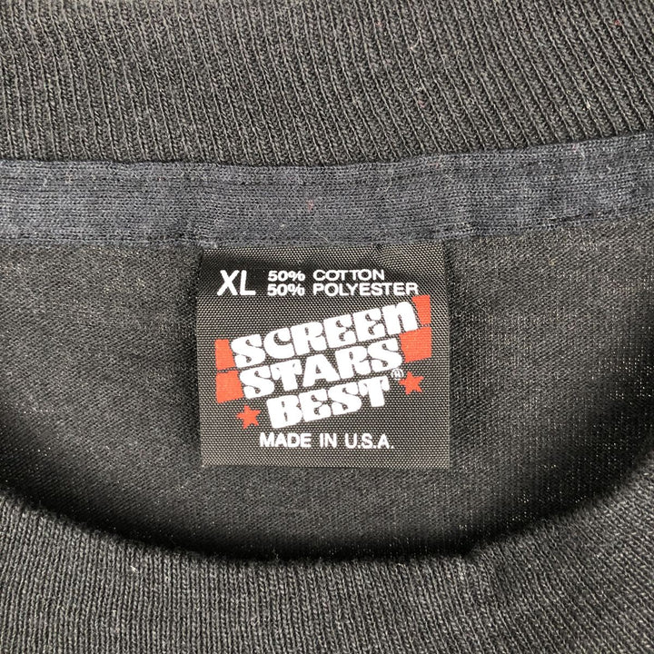 90'S Screen Stars Best Printed T-Shirt, Made in USA, Men's XL, Vintage cotton black type Vintage Second Hand