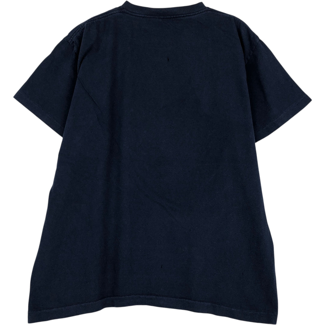 90'S Liz Claiborne Liz Wear Short Sleeve Printed T-Shirt, Made in USA, Men's Size L, Vintage cotton navy blue type Vintage Second Hand