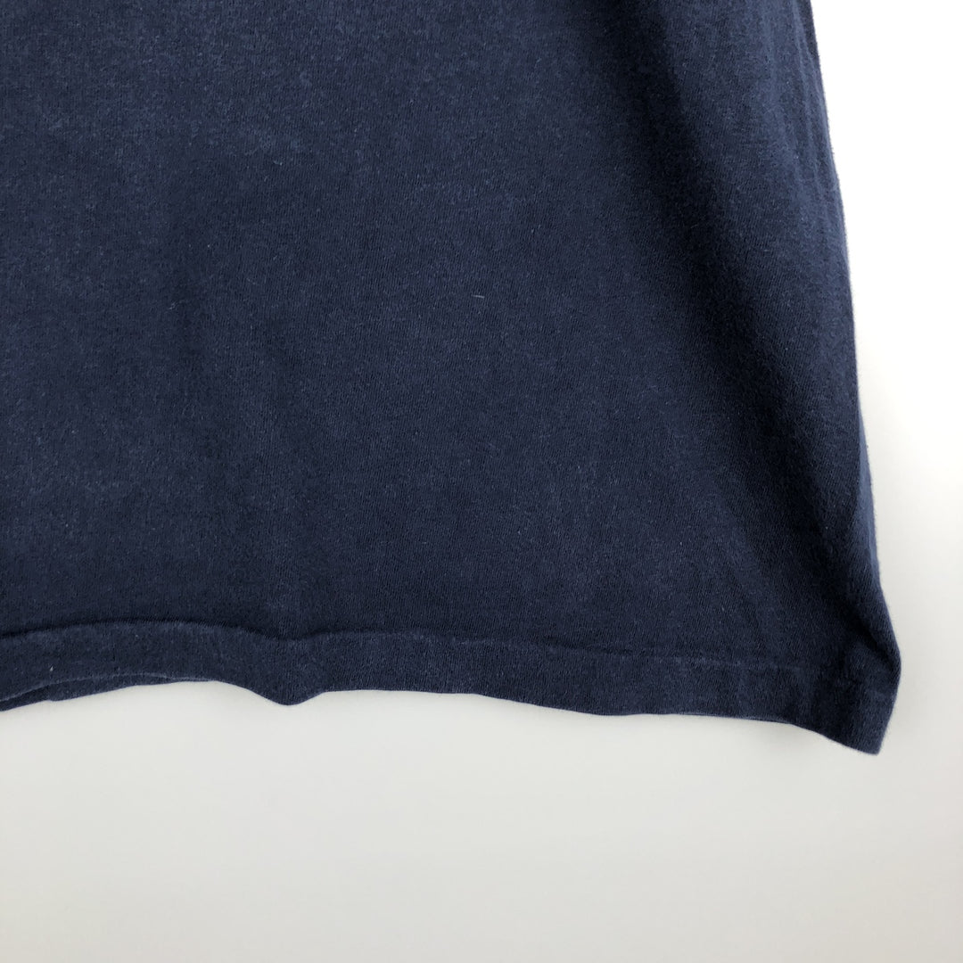 90'S Liz Claiborne Liz Wear Short Sleeve Printed T-Shirt, Made in USA, Men's Size L, Vintage cotton navy blue type Vintage Second Hand