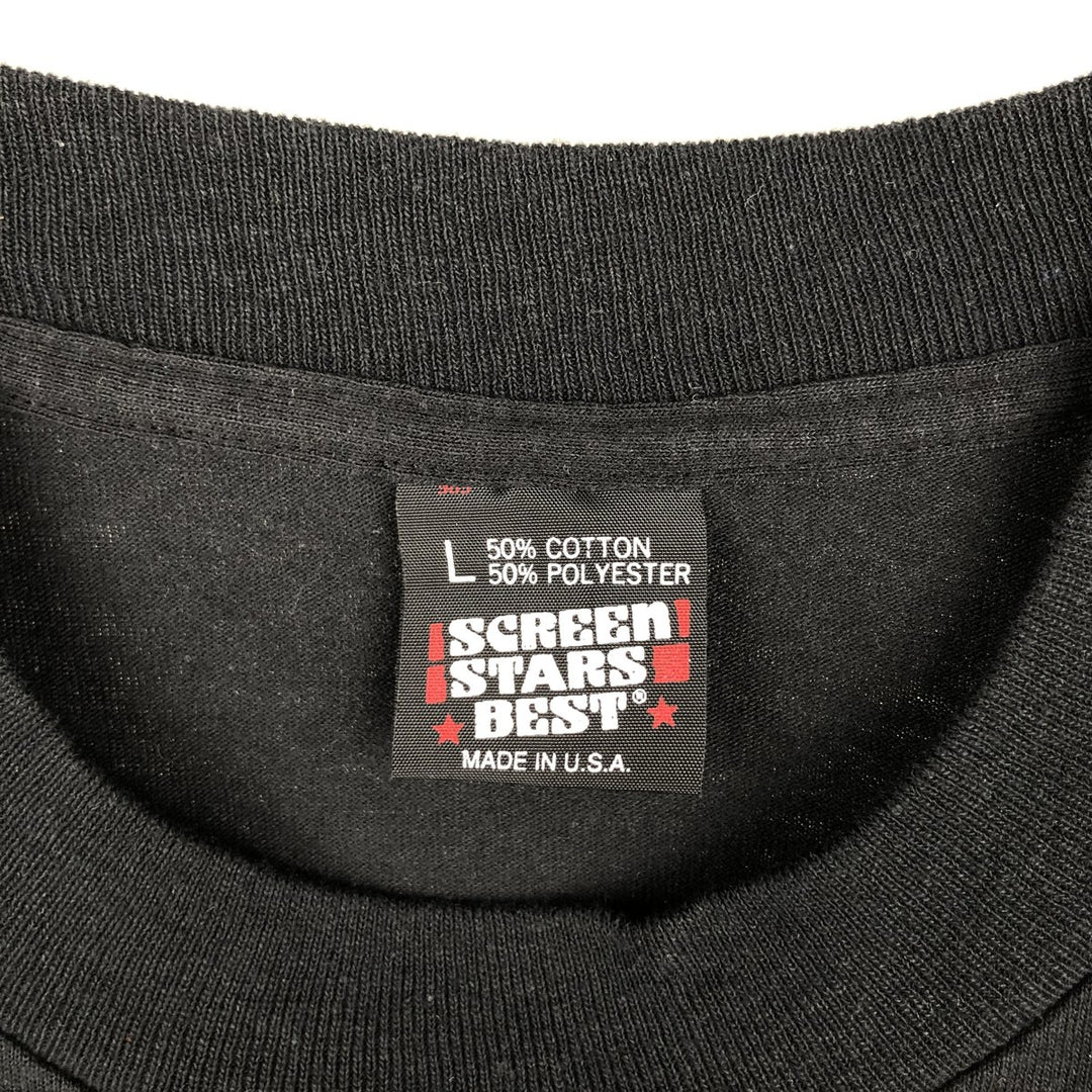 90'S Screen Stars Best Printed T-shirt Made in USA Men's L Vintage cotton black type Vintage Second Hand