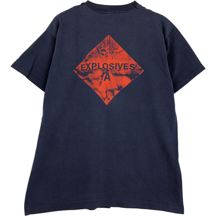 90'S Fruit of the Loom printed T-shirt, made in the USA, men's XL size, vintage cotton navy blue type Vintage Second Hand