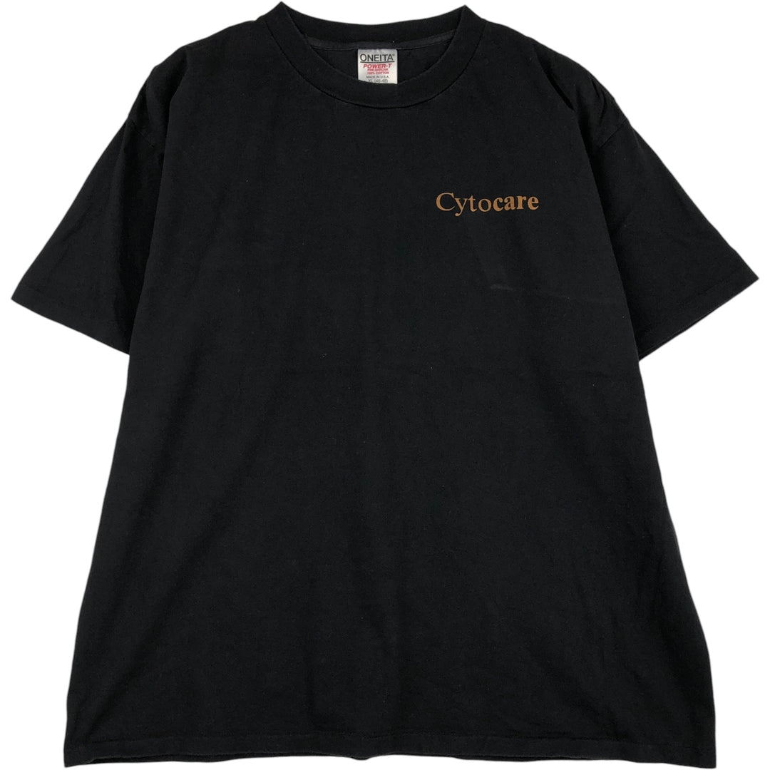 90'S ONEITA POWER-T Printed T-shirt Made in USA Men's XL Vintage cotton black type Vintage Second Hand