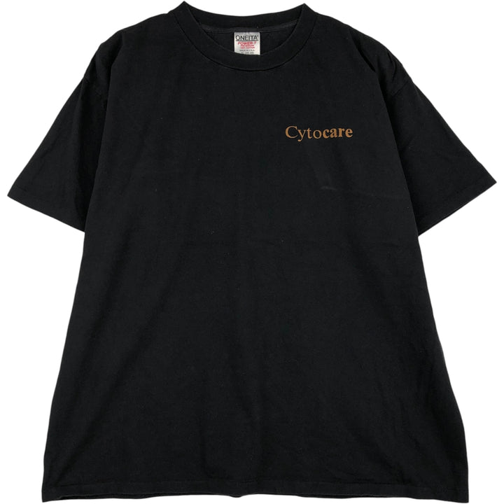 90'S ONEITA POWER-T Printed T-shirt Made in USA Men's XL Vintage cotton black type Vintage Second Hand
