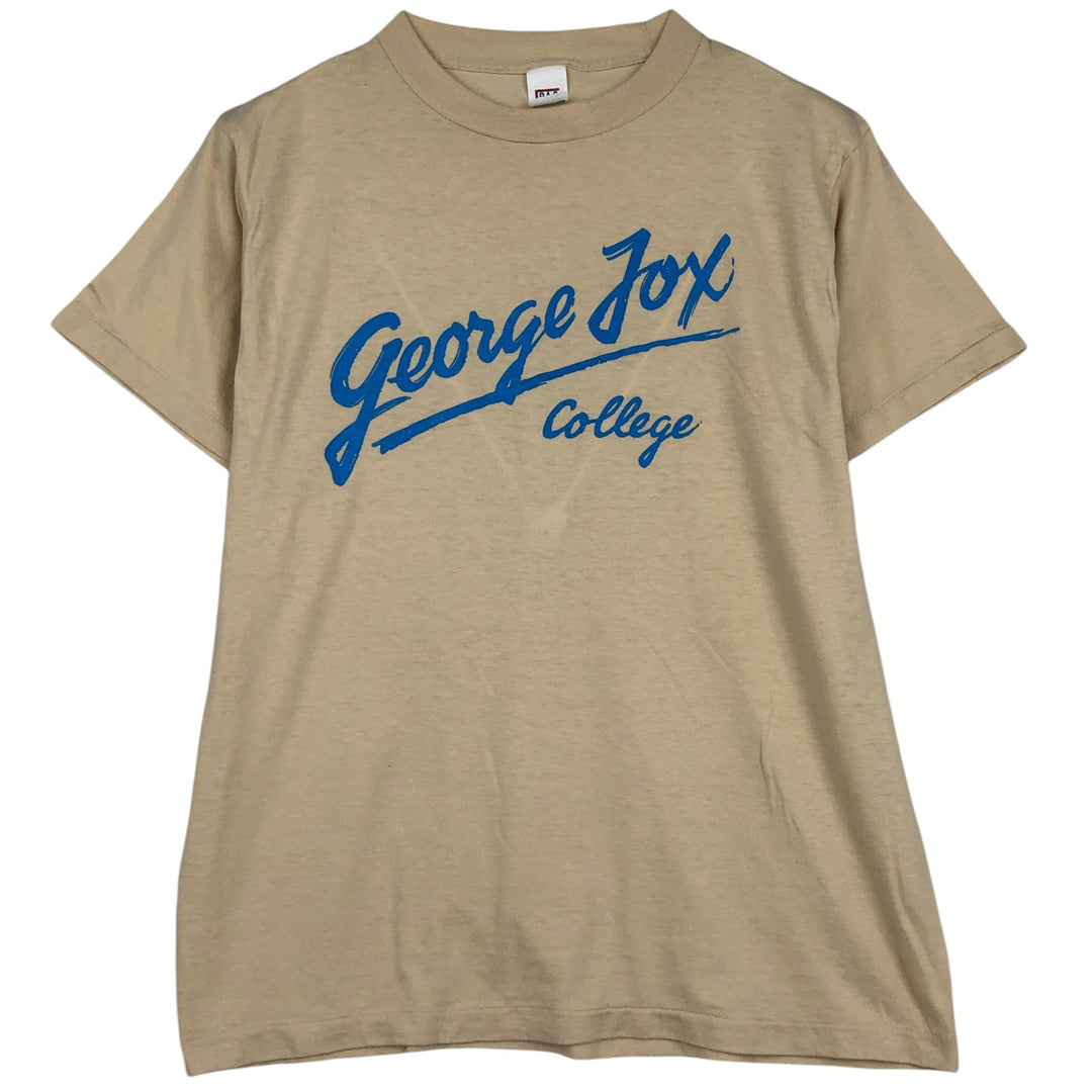 Vintage 1980'S PAC College T-Shirt, Made in USA, Men's XL polyester Beige type Vintage Second Hand