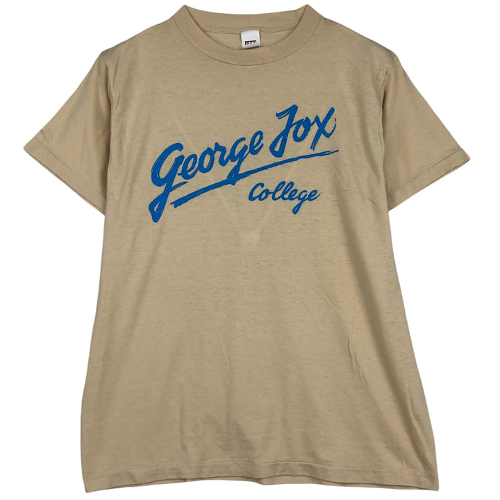 Vintage 1980'S PAC College T-Shirt, Made in USA, Men's XL polyester Beige type Vintage Second Hand