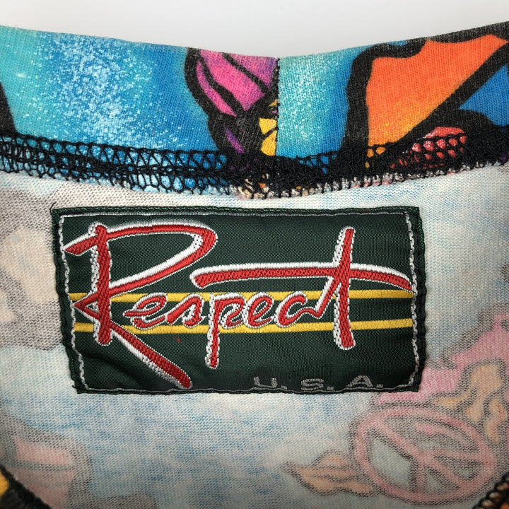 Mammoth All-Over Print T-Shirt, Made in USA, Men's Size L cotton pink type Vintage Second Hand