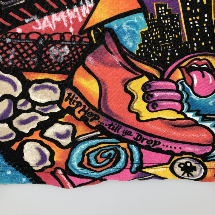 Mammoth All-Over Print T-Shirt, Made in USA, Men's Size L cotton pink type Vintage Second Hand