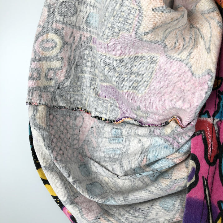 Mammoth All-Over Print T-Shirt, Made in USA, Men's Size L cotton pink type Vintage Second Hand