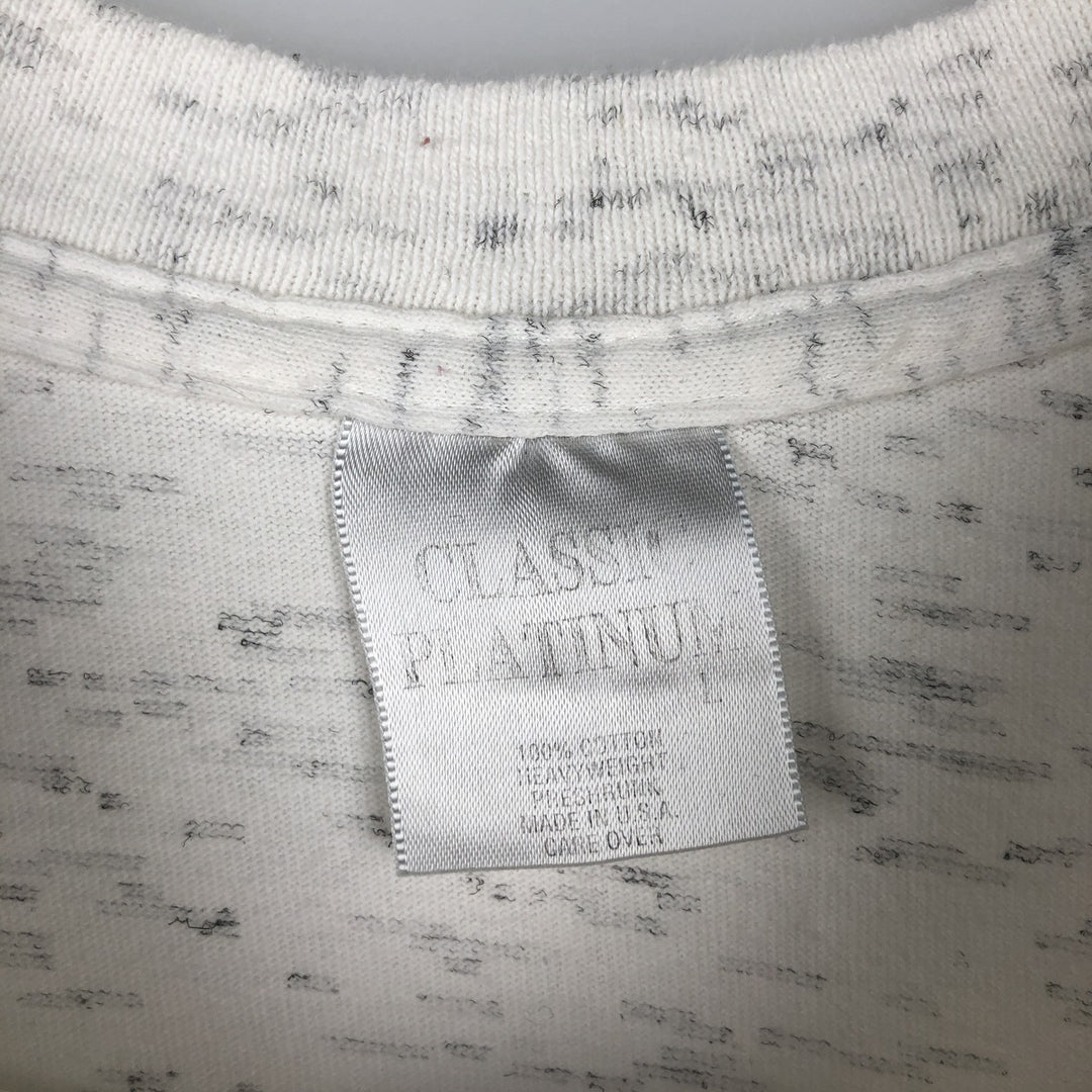 Vintage 90'S Classic Platinum Printed T-Shirt, Made in USA, Men's Size L cotton gray type Vintage Second Hand